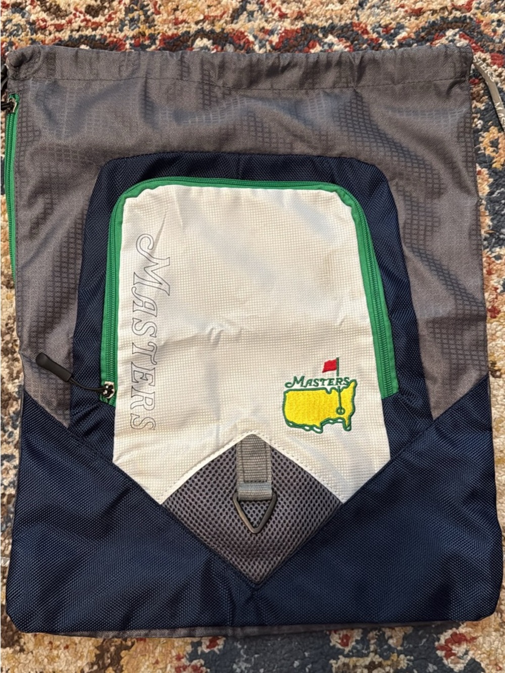 Masters Navy, Gray & Green Drawstring Backpack
